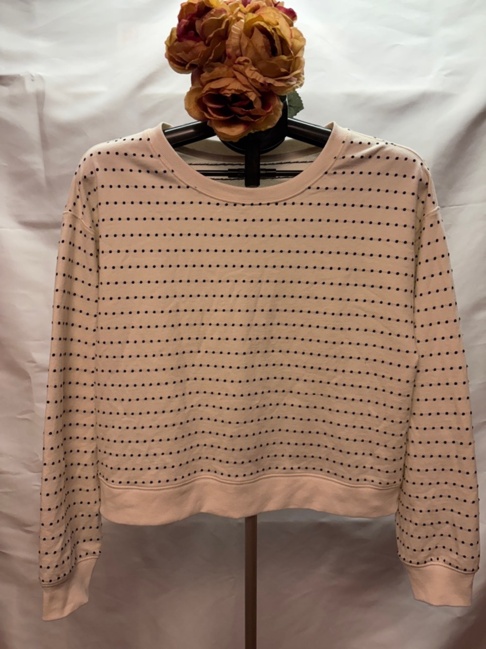 Lou & Grey Off White Crewneck with Black Dot Detail